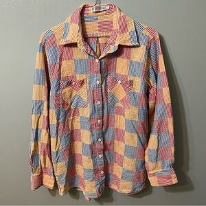 Vibrant Plaid Button-Down Shirt for Men